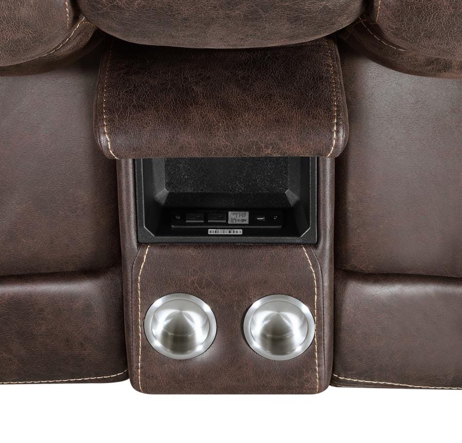 Hemer Upholstered Power^2 Loveseat Chocolate