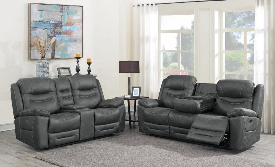 Hemer 2-piece Power^2 Living Room Set Dark Grey