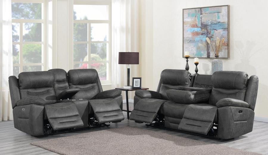 Hemer 2-piece Power^2 Living Room Set Dark Grey