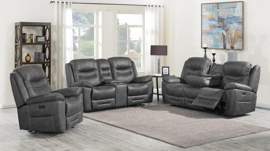 Hemer 3-piece Power^2 Living Room Set Dark Grey