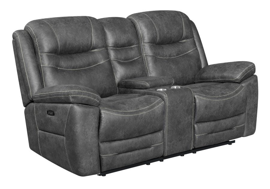 Hemer Upholstered Power^2 Loveseat Dark Grey