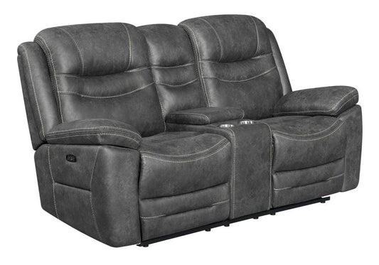 Hemer Upholstered Power^2 Loveseat Dark Grey