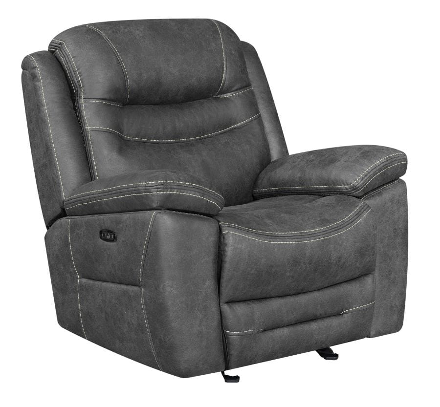 Hemer Upholstered Power^2 Recliner Dark Grey