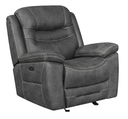 Hemer Upholstered Power^2 Recliner Dark Grey
