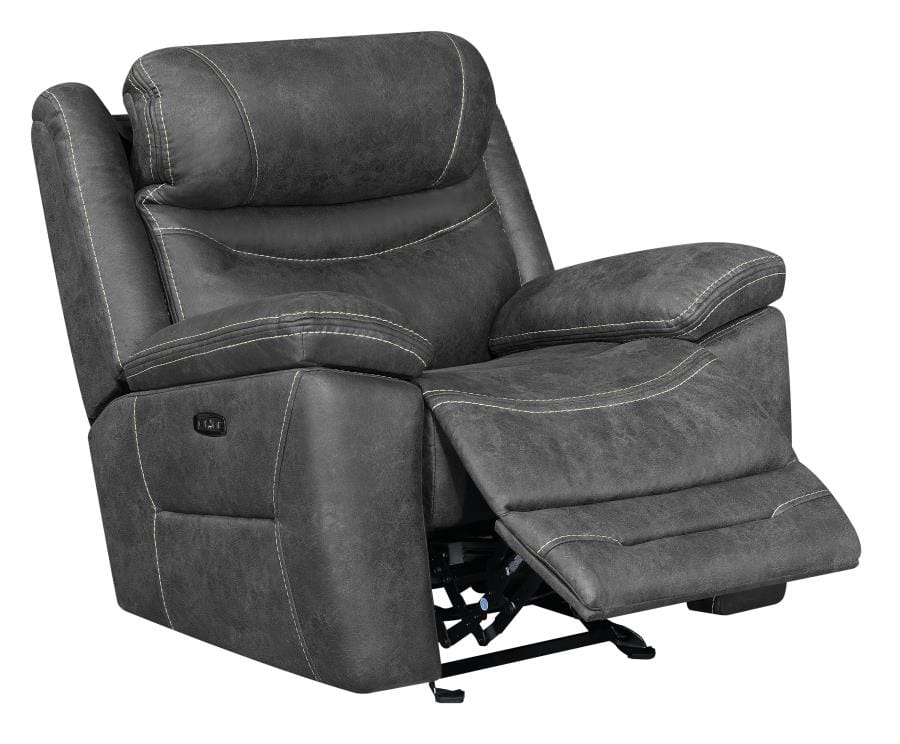 Hemer Upholstered Power^2 Recliner Dark Grey