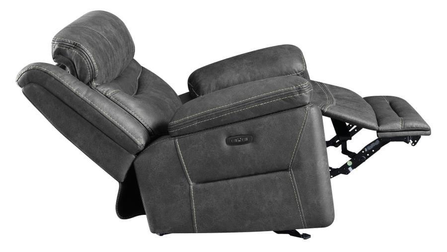 Hemer Upholstered Power^2 Recliner Dark Grey