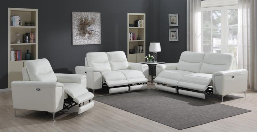 Largo 3-piece Upholstered Power Living Room Set White