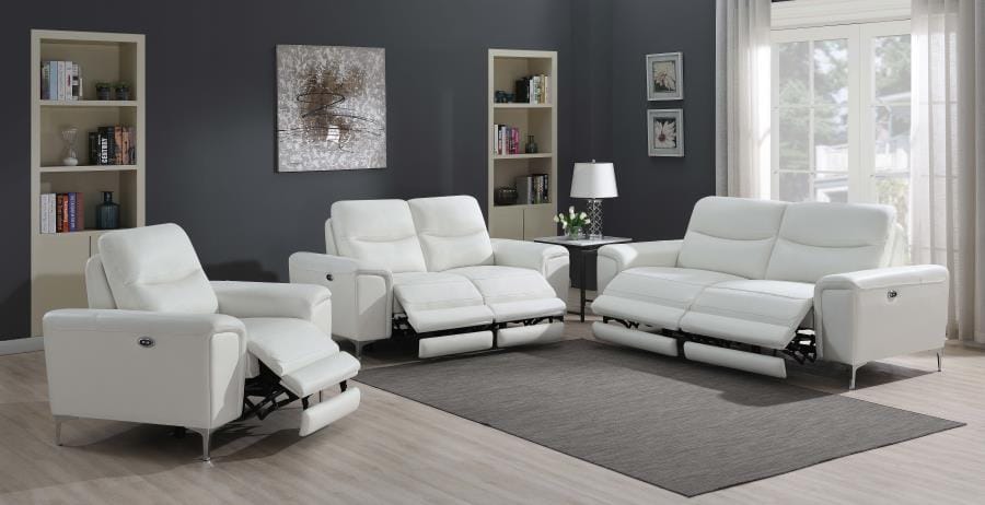 Largo Upholstered Power Sofa White