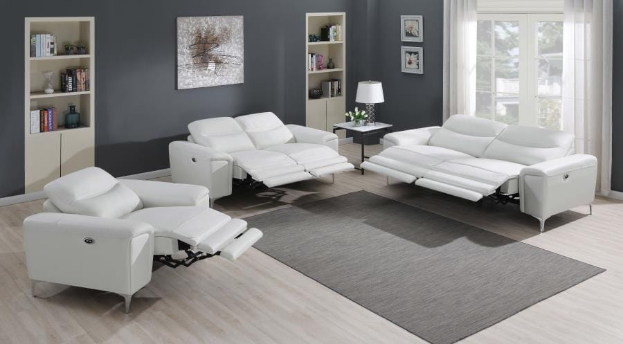 Largo Upholstered Power Sofa White