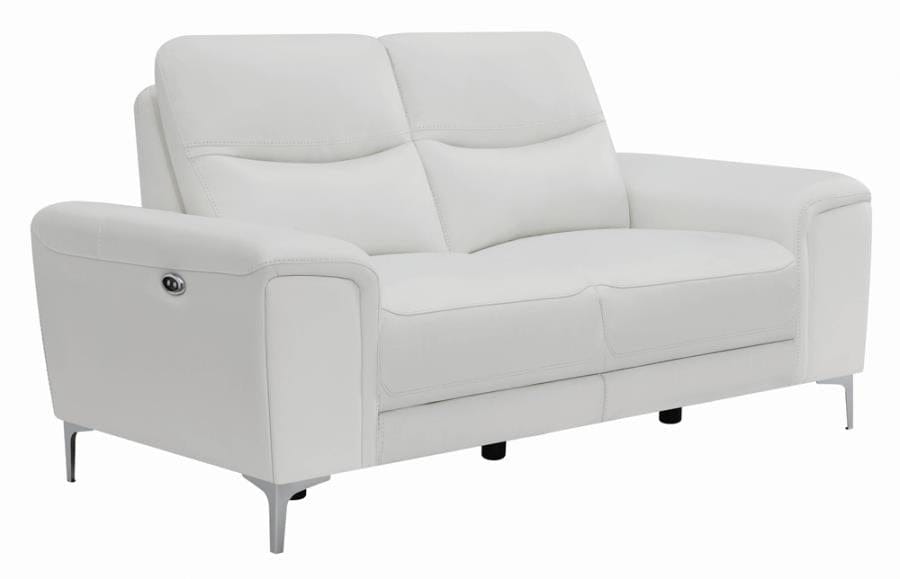 Largo Upholstered Power Loveseat White