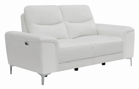 Largo Upholstered Power Loveseat White