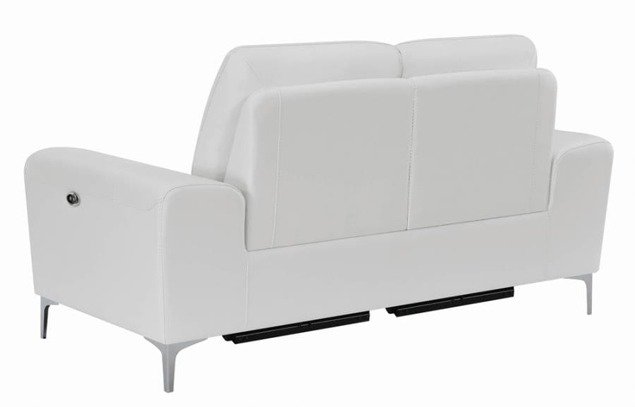 Largo Upholstered Power Loveseat White