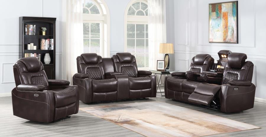 Korbach 3-piece Power^2 Living Room Set Espresso