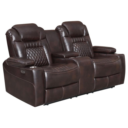 Korbach Upholstered Power^2 Loveseat Espresso