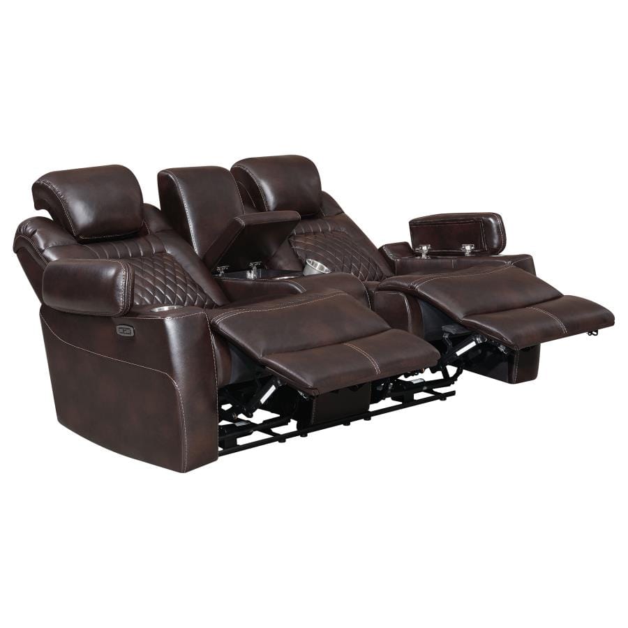 Korbach Upholstered Power^2 Loveseat Espresso