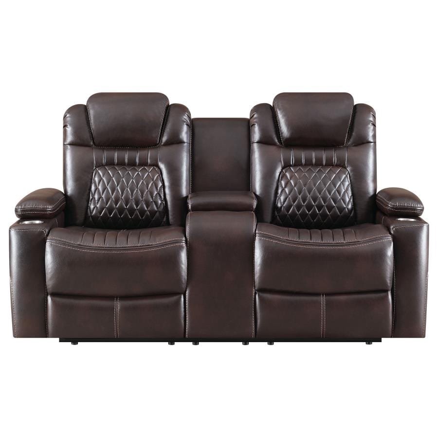 Korbach Upholstered Power^2 Loveseat Espresso