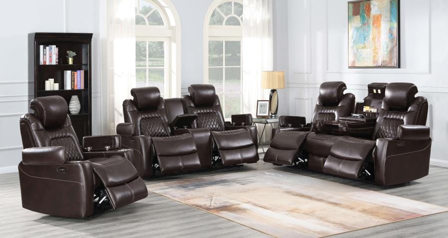 Korbach Upholstered Power^2 Loveseat Espresso