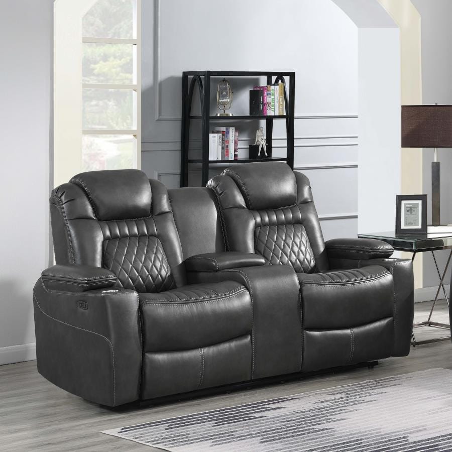 Korbach Upholstered Power^2 Loveseat Charcoal