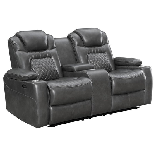 Korbach Upholstered Power^2 Loveseat Charcoal