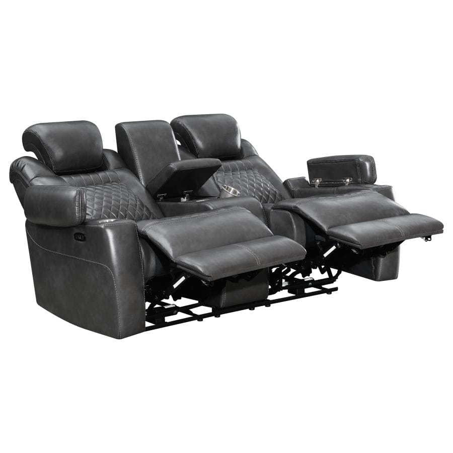 Korbach Upholstered Power^2 Loveseat Charcoal