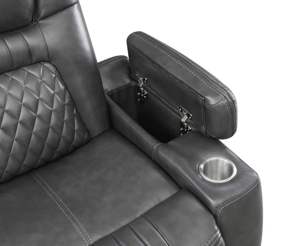 Korbach Upholstered Power^2 Loveseat Charcoal