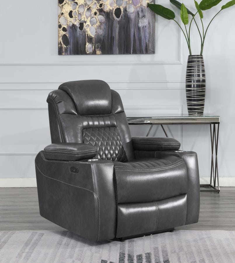 Korbach Upholstered Power^2 Recliner Charcoal