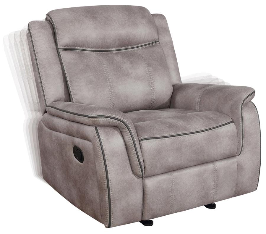 Lawrence Upholstered Tufted Back Glider Recliner