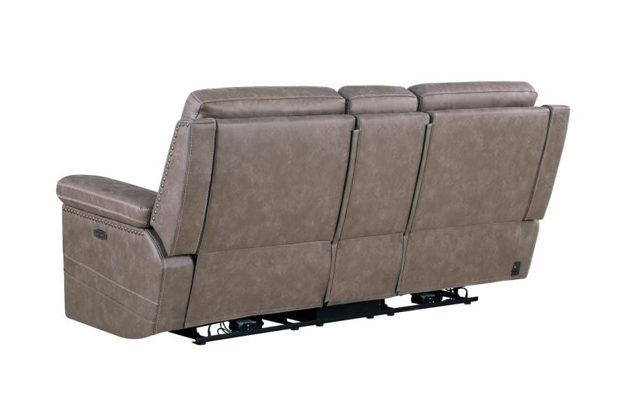 Wixom 1-drawer Power^2 Loveseat with Console Taupe