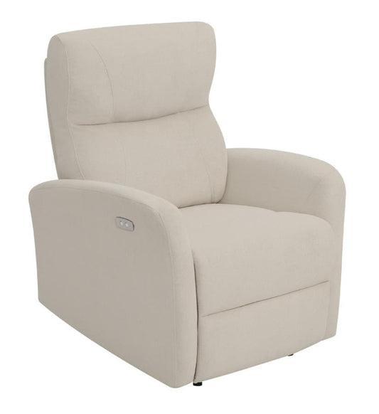 Upholstered Cushion Power Recliner Beige