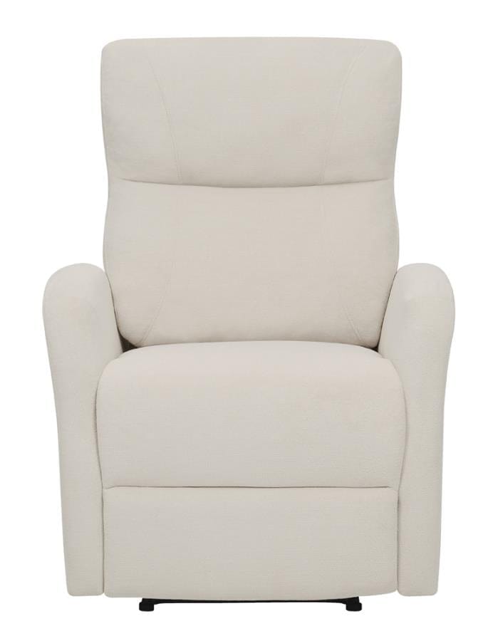 Upholstered Cushion Power Recliner Beige