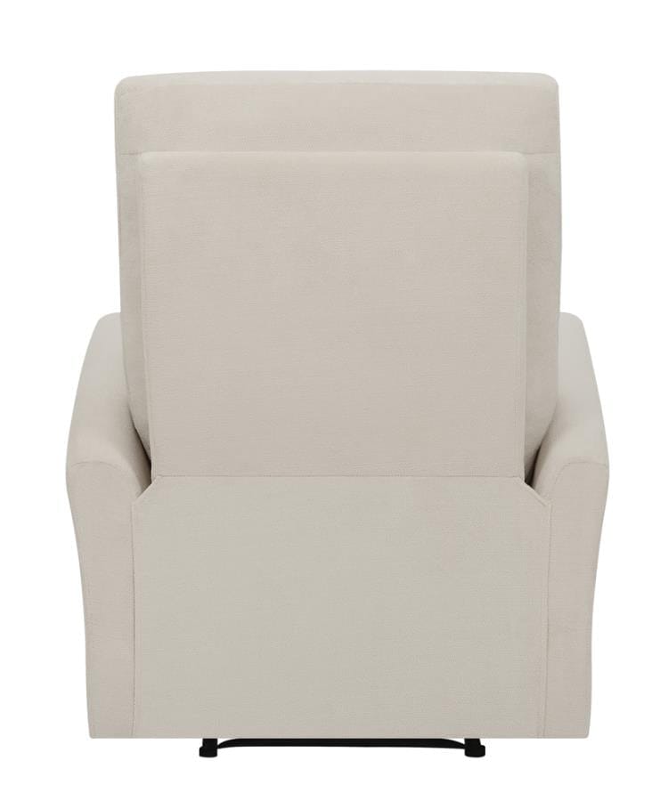 Upholstered Cushion Power Recliner Beige