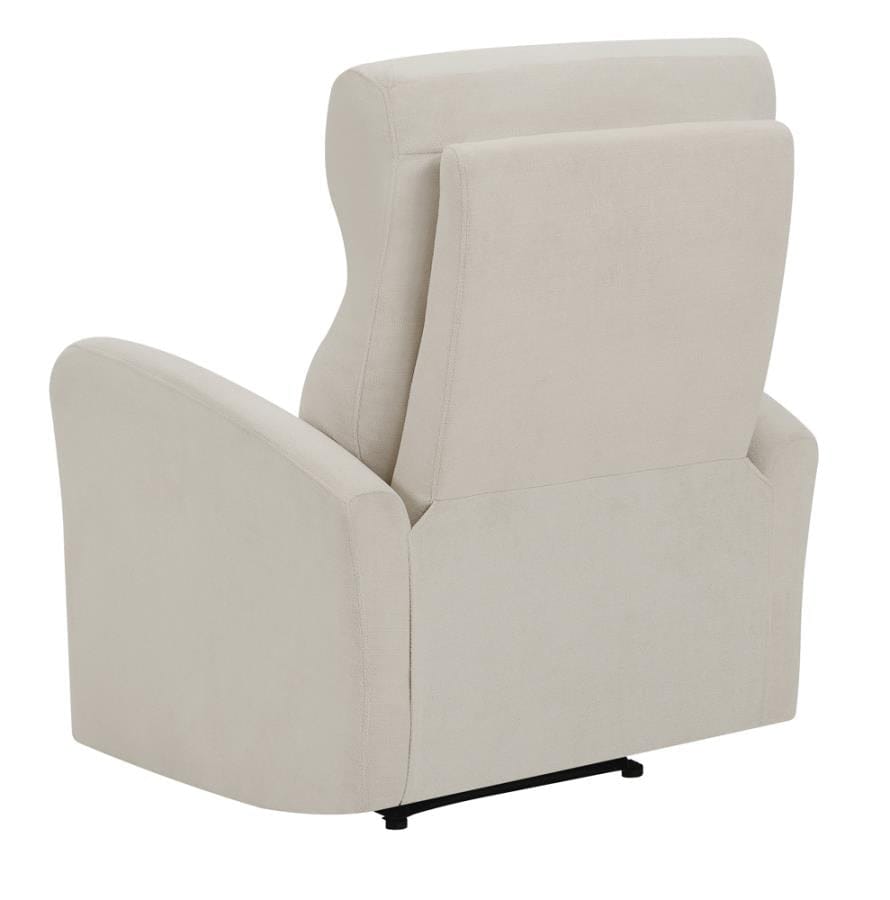 Upholstered Cushion Power Recliner Beige