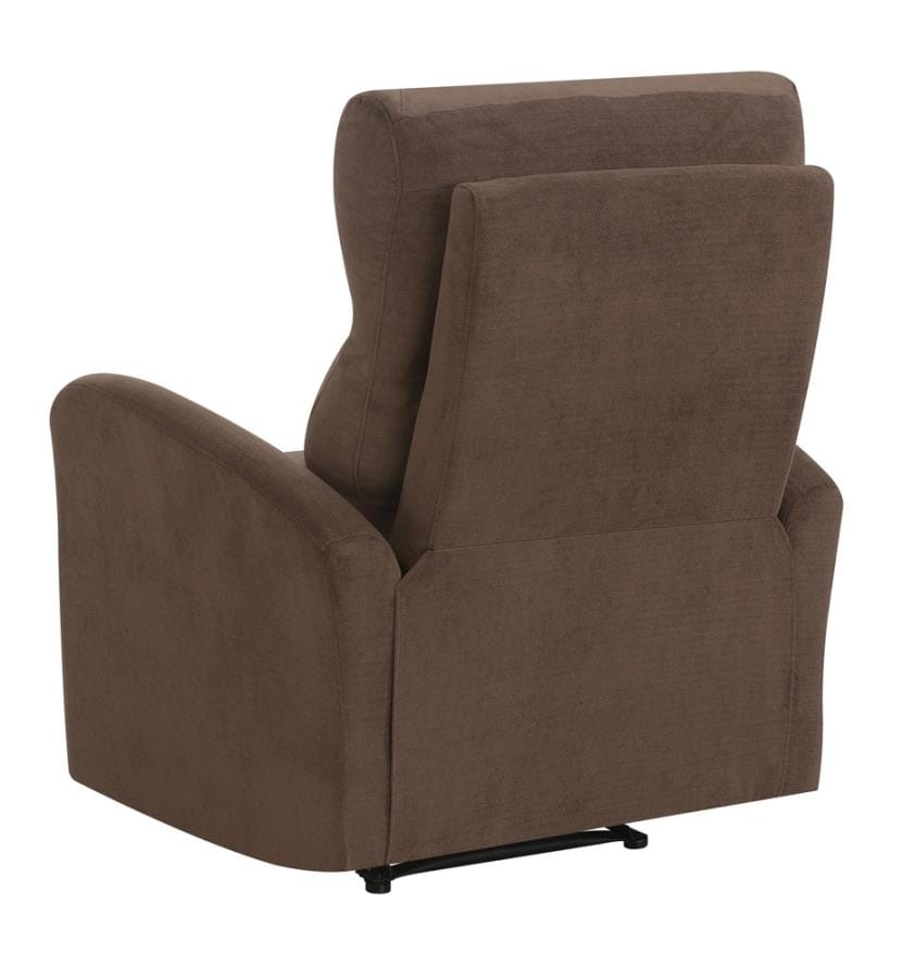 Upholstered Cushion Power Recliner Brown