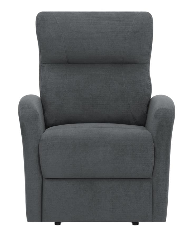 Upholstered Cushion Power Recliner Grey