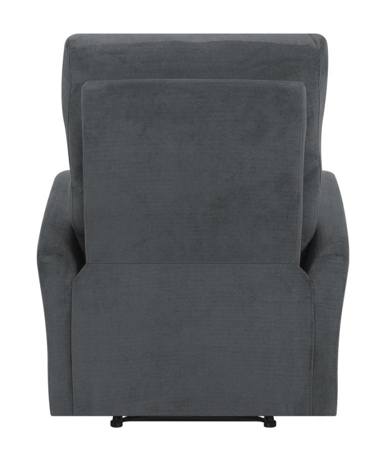 Upholstered Cushion Power Recliner Grey