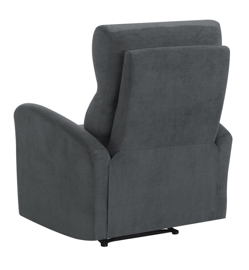 Upholstered Cushion Power Recliner Grey