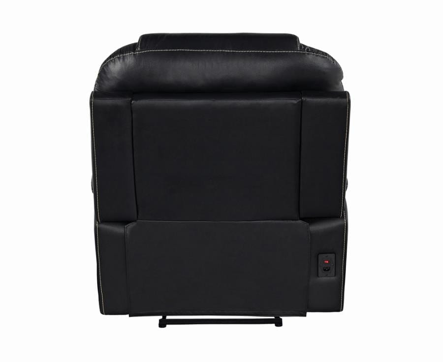 Upholstered Power^3 Recliner with Power Headrest Black