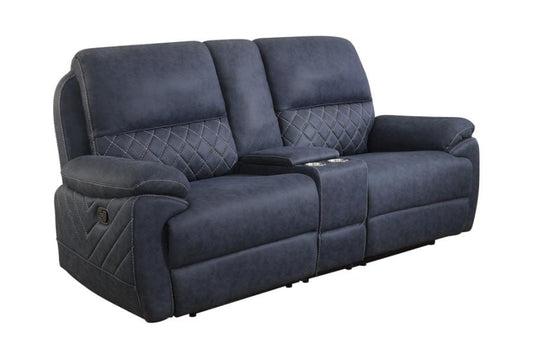 Variel Upholstered Tufted Motion Loveseat with Console