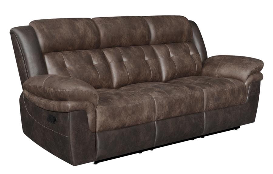 Saybrook Tufted Cushion Motion Sofa Chocolate and Dark Brown