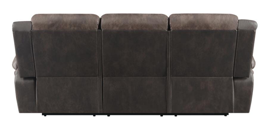 Saybrook Tufted Cushion Motion Sofa Chocolate and Dark Brown