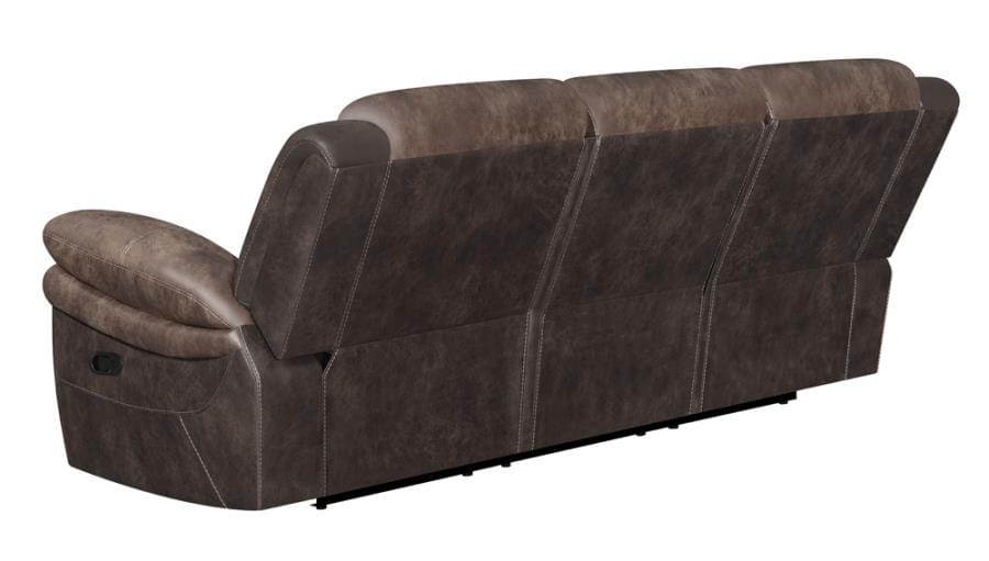 Saybrook Tufted Cushion Motion Sofa Chocolate and Dark Brown