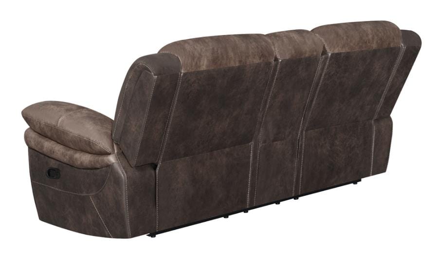 Saybrook Tufted Cushion Motion Loveseat Chocolate and Dark Brown