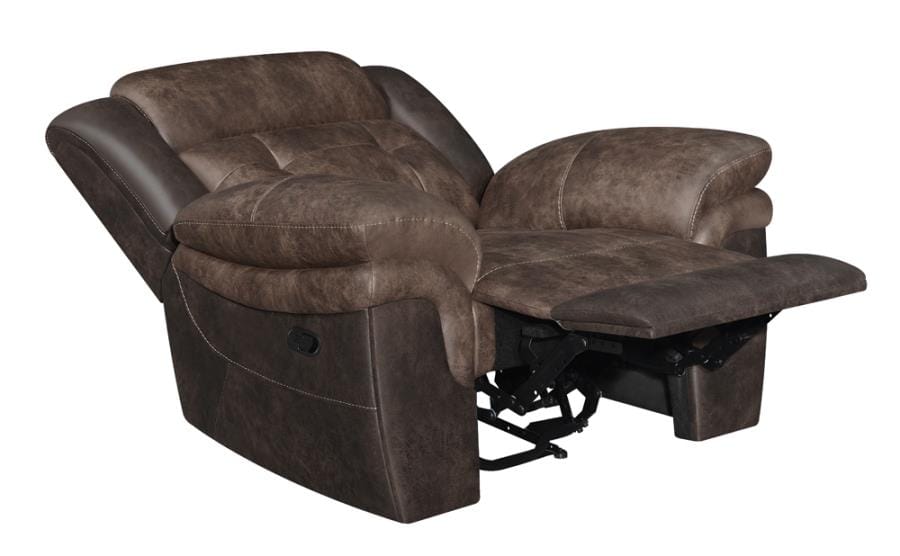 Saybrook Tufted Cushion Recliner Chocolate and Dark Brown