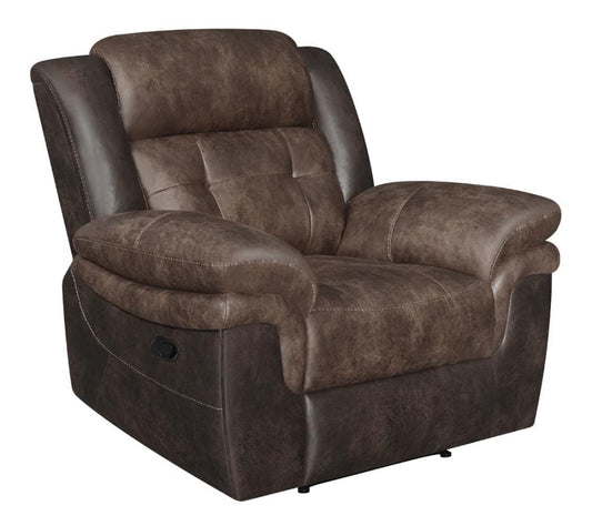 Saybrook Tufted Cushion Recliner Chocolate and Dark Brown