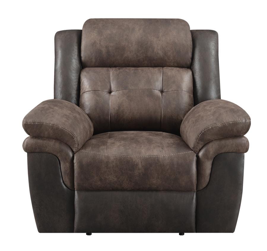 Saybrook Tufted Cushion Recliner Chocolate and Dark Brown