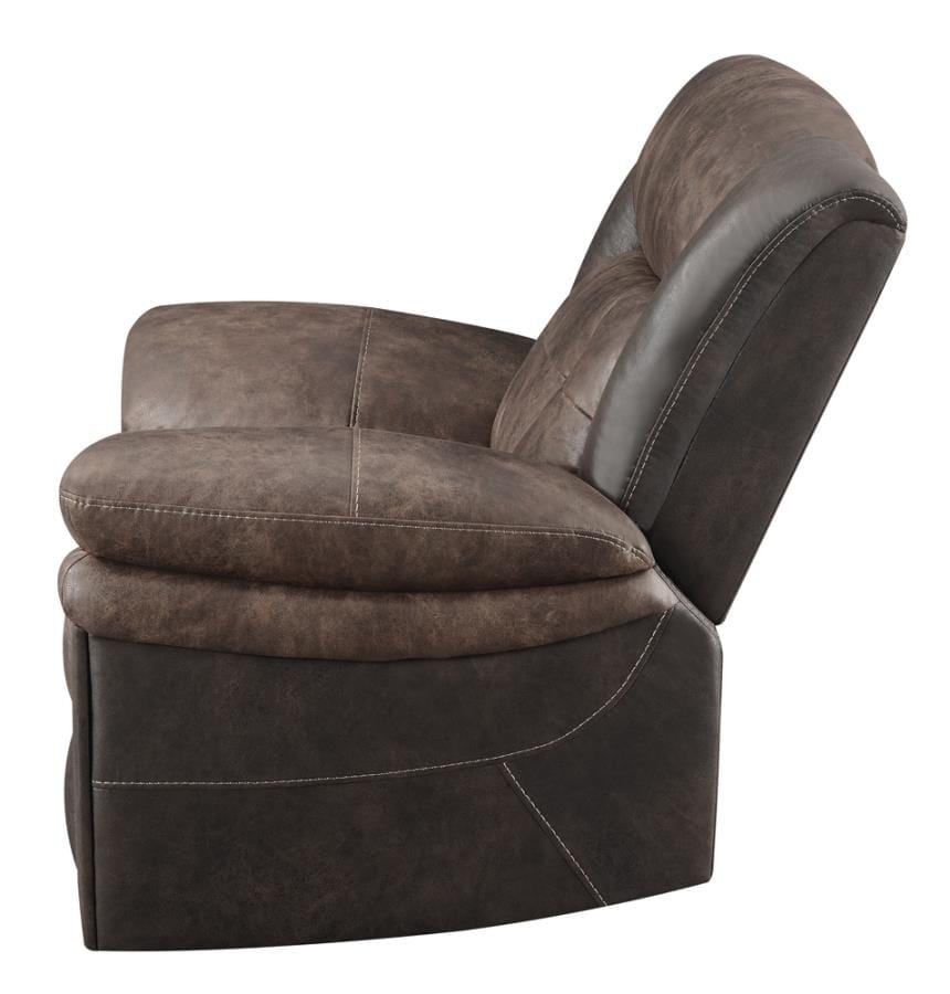 Saybrook Tufted Cushion Recliner Chocolate and Dark Brown