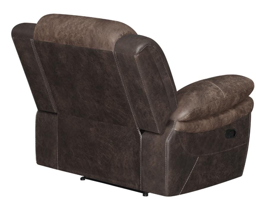 Saybrook Tufted Cushion Recliner Chocolate and Dark Brown