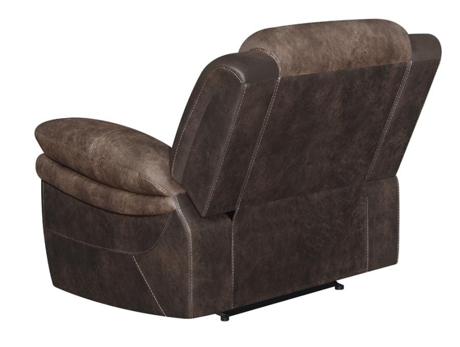 Saybrook Tufted Cushion Recliner Chocolate and Dark Brown