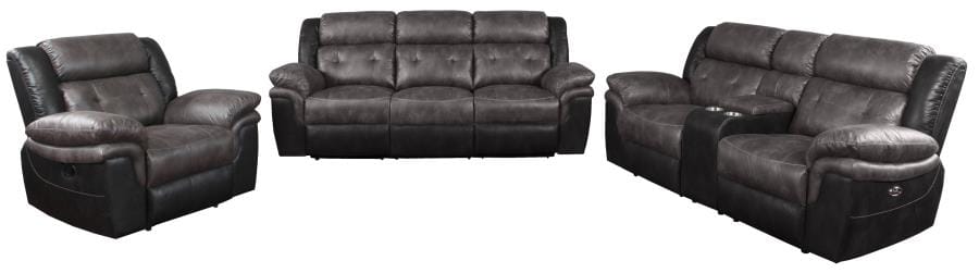 Saybrook Tufted Cushion Motion Sofa Charcoal and Black