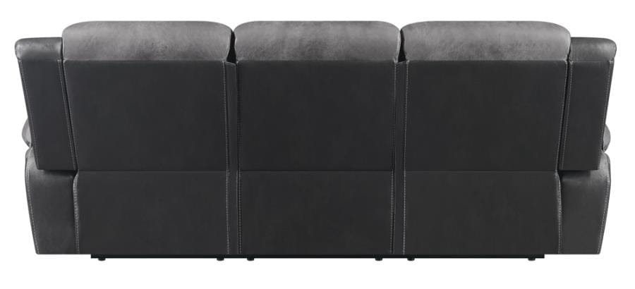 Saybrook Tufted Cushion Motion Sofa Charcoal and Black